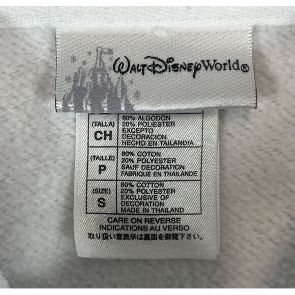 Disney Mickey Womens Small White Embroidered Full Zip Sweatshirt Hoodie Jacket‎ - Picture 4 of 8
